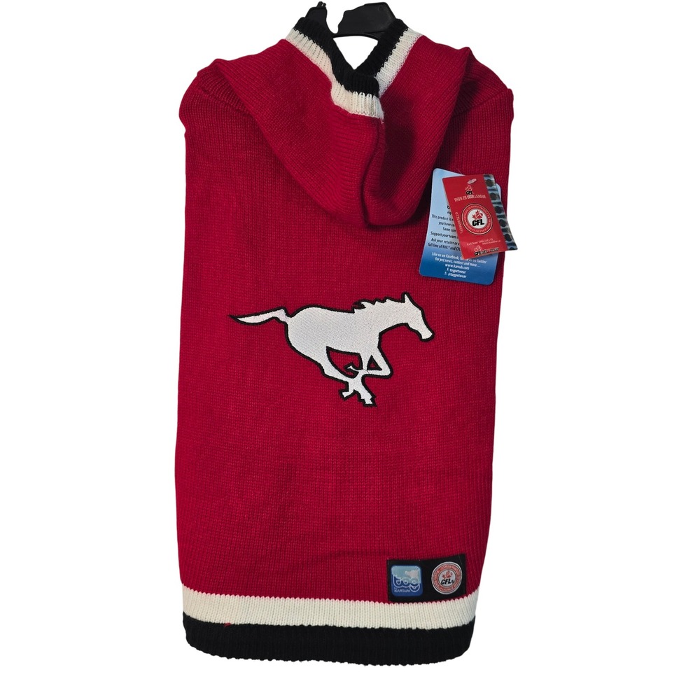 🆕️ - CFL Calgary Stampeders Dog Sweater Hoodie Red Tog Petwear‎ Large 18-20 NEW